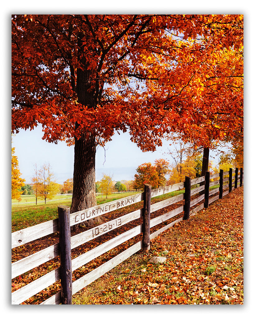 personalised picture autumn fence