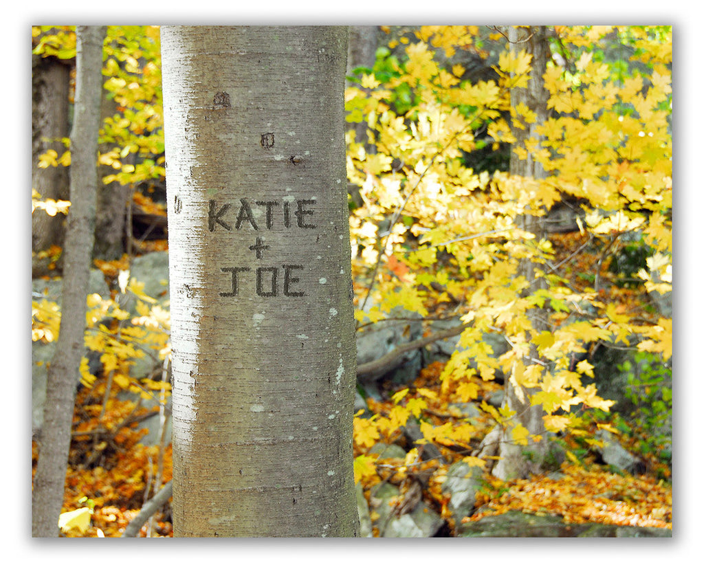personalized tree carving print