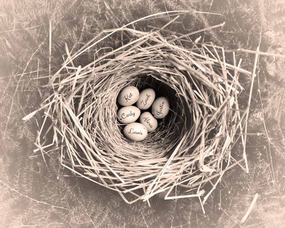 mothers nest art print sepia