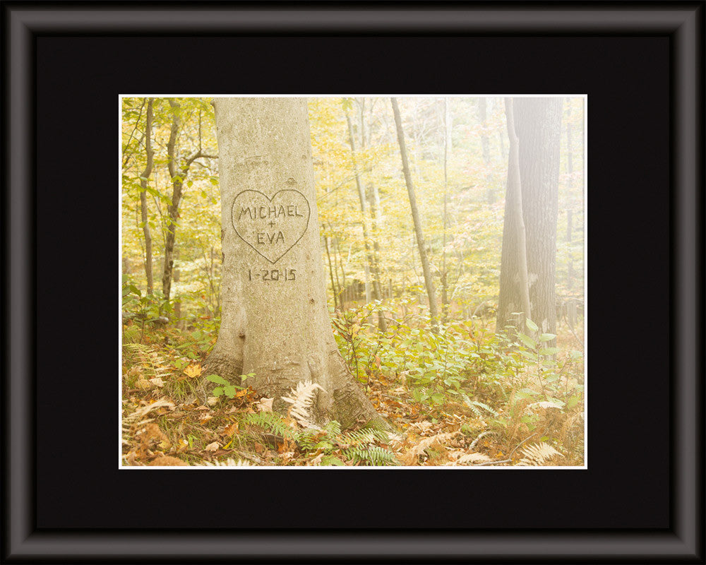 personalized wall art with carved tree