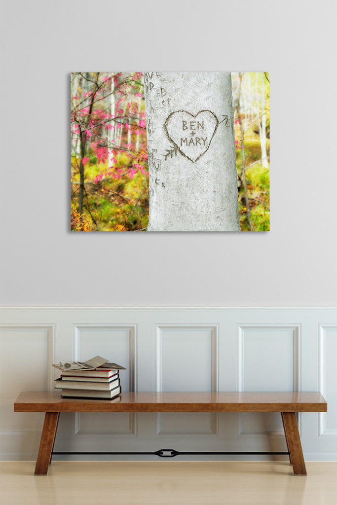 Carved Heart Tree Personalized Art