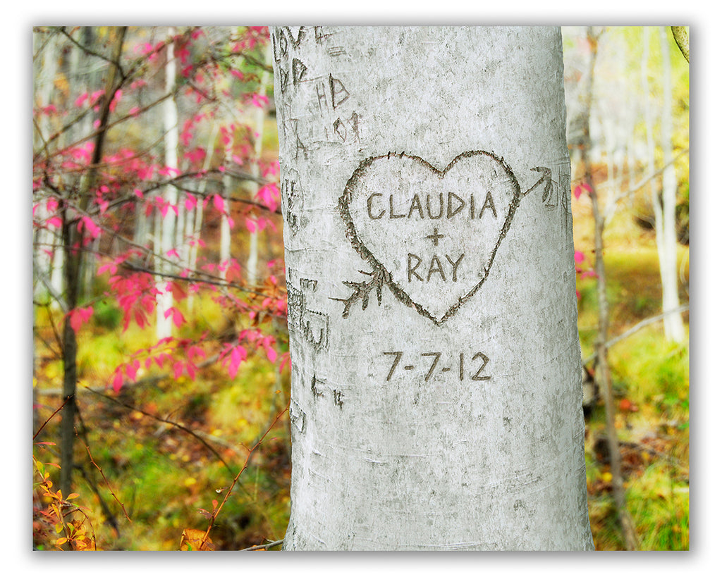 Carved Heart Tree Personalized Art